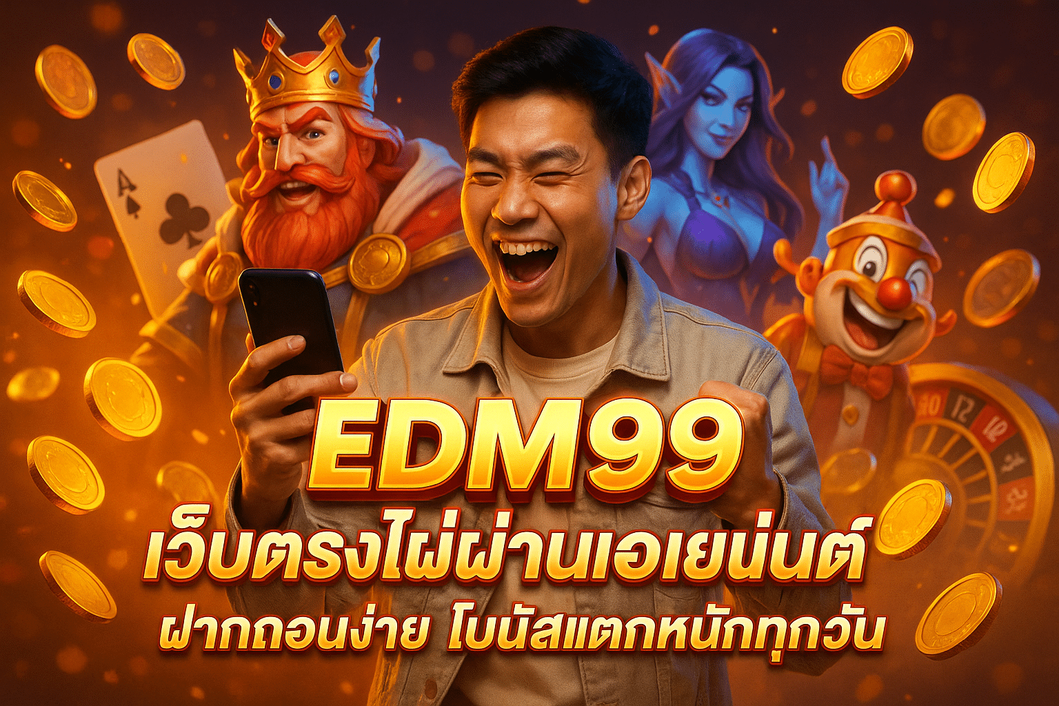 EDM99 เว็บตรงไม่ผ่านเอเย่นต์ โบนัสแตกง่ายทุกวัน